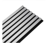 Panneau mural à tasseaux bois - DECOON - 250 x 30 x 1,9 cm - Alu - Feutrine noire acoustique - Panneau 0,75 m²