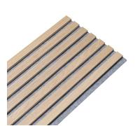 Panneau mural à tasseaux bois - DECOON - 250 x 30 x 1,9 cm - Lamelles en chêne clair véritable - Panneau acoustique 0,75 m²
