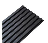 Panneau mural à tasseaux bois - DECOON - 250 x 30 x 1,9 cm - Lamelles en placage noir - Fond noir - Panneau acoustique - 0,75 m²