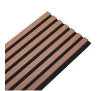 Panneau mural à tasseaux bois - DECOON - 250 x 30 x 1,9 cm - Terracotta - Feutrine noire acoustique - Panneau 0,75 m²
