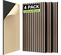 Panneau mural acoustique 3D en bois Tonor, marron, autocollant, 122 x 61 cm