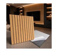 Panneau mural acoustique - 60 x 60 cm - 0,36 m² - Autocollant - Aspect bois - Revêtement mural - Léger - Dos autocollant comme aide au montage