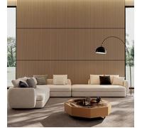 Panneau mural acoustique en lattes de bois 3D décoratif, MDF et polyester, intérieur, White Oak 115 × 60 cm - UVRION