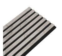 Panneau Mural Acoustique tasseaux Bois 120 x 30 x 1,9 cm - décor marbre Gris/Feutrine Noir - 0,36m²