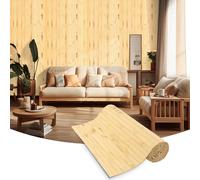 Panneau mural - Bambou - Brûlé clair - 0,3 x 2,4 m - Pour salon, bureau et cuisine