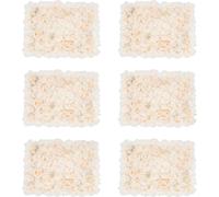 Panneau mural de fleurs artificielles - Lot de 6 pièces - Dimensions : 60 × 40 cm par panneau - Soie, hortensia/rose/dahlia - Fixation murale - Intérieur/extérieur - Toile de fond de mariage - Blanc