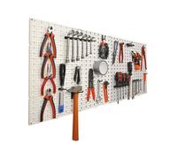 Panneau mural de rangement pour outils EURO VANADIUM lot de 2 avec 20 crochets 49 x 30,2 cm blanc charge 20 kg