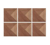 Panneau mural décoratif polyester imitation grain de bois, revêtement mural carré sans joint, pose facile pour salon et chambre