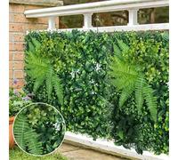 Panneau mural d'herbe artificielle avec fleurs, plante artificielle, écran de haie de confidentialité, toile de fond d'herbe, mur de verdure, décoration intérieure de la maison 3E