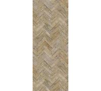 Panneau mural douche en alu-composite VIPANEL - Bois Décor Chevron Chêne - Finition Mat Perle - 100x255cm