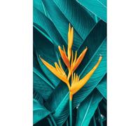 Panneau mural douche en alu-composite VIPANEL - Inspiration Nature Décor Fleur Exotique - Finition Brillant - 150x255cm