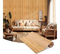 Panneau mural en bambou - Carbonisé - 1,2 x 2,4 m - Revêtement décoratif intérieur