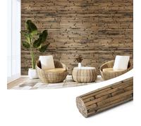 Panneau Mural en Bambou Naturel - Revêtement Décoratif Tropical et Écologique Lambris et Habillage Mural en Rouleau pour Intérieur