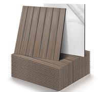 Panneau mural en bois effet 3D, dimensions 30x30 cm, en PVC auto-adhésif, lot de 22 pièces