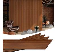 Panneau mural en PVC imitation bois, 40 cm x 2,6 m, panneau mural insonorisant, autocollant, 1 m², brun foncé