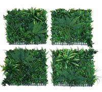 Panneau mural HWC-O94, mur végétal Décoration murale Plante artificielle, In-/Outdoor, 4x chaque 50x50cm = 1m², plantes vertes