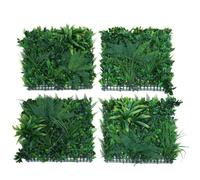 Panneau mural HWC-O94, mur végétal Décoration murale Plante artificielle, In-/Outdoor, 4x chaque 50x50cm = 1m², plantes vertes