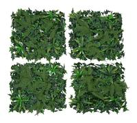 Panneau Mural Hwc-O95, Mur Végétal, Décoration Murale, Plante Artificielle, Intérieur/Extérieur, 4x 50x50cm = 1m² Fougère/Lierre Vert
