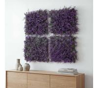 Panneau mural HWC-O95, mur végétal Décoration murale Plante artificielle, intérieur/extérieur, 4x chacun 50x50cm = 1m² ~ Feuilles violet/vert