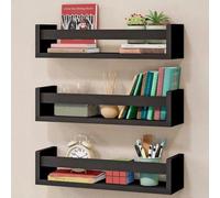 Panneau mural Montessori avec boîtes - 3 pièces - Noir - Idéal pour les livres et les jouets