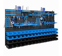 Panneau mural pour outils 156 x 78 cm avec 60 pcs Boîte Bleue et Noire plastique