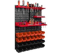 Panneau mural pour outils 58 x 78 cm avec 28 pcs Boîte Orange et Noire plastique