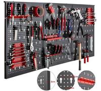 Panneau mural pour outils Bolt Edge XL – 3 panneaux perforés 120 x 60 cm – Supports pour outils et crochets – Pour atelier, garage et entrepôt – Bleu