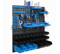 26 bacs gerbables Etagère murale plastique 77 x 78 cm Porte-outils atelier garage Système de stockage Bacs à bec Schütte