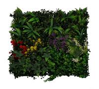 Panneau mural pour plantes artificielles - 50 x 50 cm - Résistant aux UV - Haie d'eucalyptus Milan - Pour intérieur et extérieur - Décoration (A)
