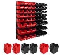 Système de stockage Etagère murale 772 x 780 mm | 58 pcs. Box | Bacs gerbables Rayonnage pour bacs à bec | Panneaux muraux extra-forts | Rayonnage extensible | Rayonnage d'atelier Rayonnage de stockag