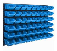 Panneau à outils mural 115 x 78 cm avec 54 pcs. Boîtes suspendues Boîtes bleues Système de stockage