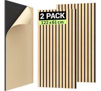 Panneau mural Tonor en bois de chêne 122 x 61 cm, autocollant, bois 3D, chêne, lot de deux