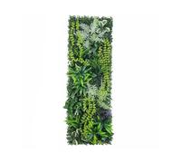 Panneau mural végétal artificiel 40 x 120 cm, mur de gazon artificiel avec fleurs, tapis de verdure emboîtable pour décors de mariage, vitrines, murs d'intérieur et décoration événementielle (B)