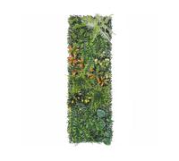 Panneau mural végétal artificiel 40 x 120 cm, mur de gazon artificiel avec fleurs, tapis de verdure emboîtable pour décors de mariage, vitrines, murs d'intérieur et décoration événementielle (E)