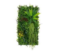 Panneau Mural Végétal Artificiel 50cm x 100 cm Alina Feuillage Fleur Verdure Carreau Intérieur Extérieur Résistant Aux Intempéries & UV Privée Décor Jardin Maison Fermoirs Fixations INCLUSES