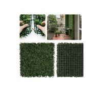 Panneau mural végétal en buis fin, mur végétal dense, panneau décoratif mural, rideau pour balcon 50x50 cm 1 pièce