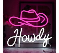 Panneau néon "Cowboy Hoed", à intensité variable via USB, décoration murale pour chambre et bar