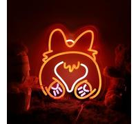 Panneau néon LED à intensité variable alimenté par USB pour décoration murale, cadeau d'anniversaire pour les amateurs de Corgi