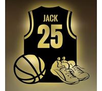 Panneau néon LED Personnalisé en Jersey de Basketball pour Décoration Murale, 16 Couleurs de Lumière avec Télécommande, Décoration Chambre, Sportive, Fête, Bar, Cadeau Fan de Basketball