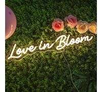 Panneau néon Love in Bloom, lumière de mariage personnalisée, panneaux LED pour toile de fond de mariage, faveurs faites à la main, lampe promposale
