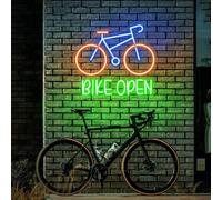 Panneau néon personnalisé pour vélo, décoration murale LED personnalisée pour magasins de vélos et cyclistes, affichage lumineux au néon avec options de texte, néon personnalisé