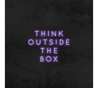 Panneau néon Think Outside the Box | Art mural de bureau, décoration murale de bureau, panneau néon de bureau