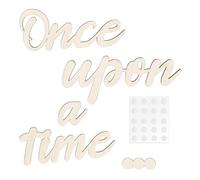 Panneau Once Upon a Time, en Bois Décoration d'Intérieur de Maison avec 20 Colles Distributrices Décalcomanie Murale Once Upon a Time Panneau de Chambre d'Enfant pour Baby Shower