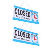 Panneau Ouvert et Fermé Pvc Bleu 2 Pièces avec Horloge