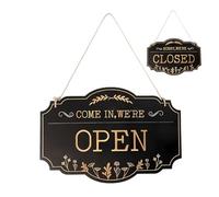Panneau ouvert et fermé Vintage Peint à la main Indicateur de longue durée