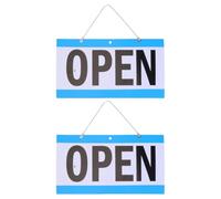 Panneau Ouvert/fermé Pvc Bleu 2 Pièces avec Horloge