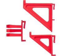Panneau perforé Pegboard - Kit de crochets et supports - 16 pièces - Rouge