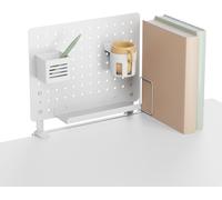 Panneau perforé pour bureau HOKO avec accessoires, tableau magnétique avec porte-stylos, fixation par pince, pour bureau d'enfant, étagère, blanc, modèle TINO