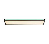 Panneau plafonnier chambre rétroéclairage plafonnier Panneau LED RVB Télécommande CCT, métal plastique noir, 1x LED 29W 1150Lm blanc chaud-blanc froid, LxlxH 100x25x7,1 cm
