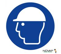 Panneau polystyrène choc Casque de protection obligatoire - Ø 300 mm - NOVAP - 4064277